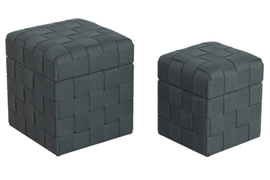 REPOSAPIES SET 2 POLIESTER 40X40X43 CON TAPA