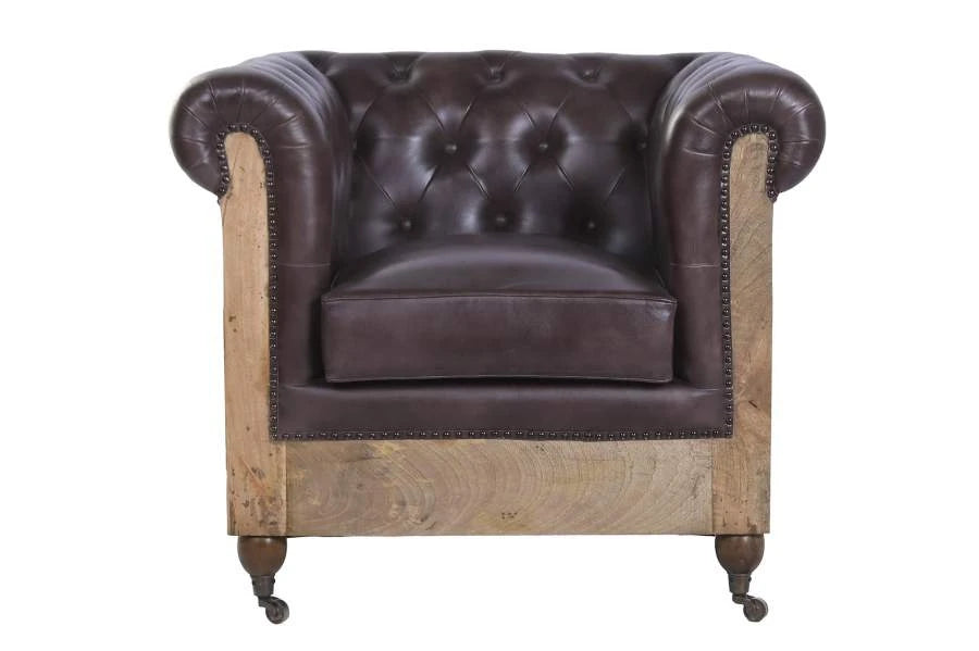 SILLON PIEL MANGO 84X77X79 MARRON
