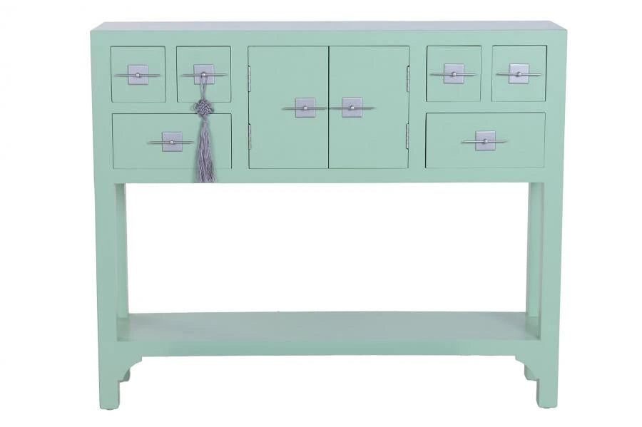 CONSOLA ABETO MDF 96X24X79 ORIENTAL VERDE MENTA