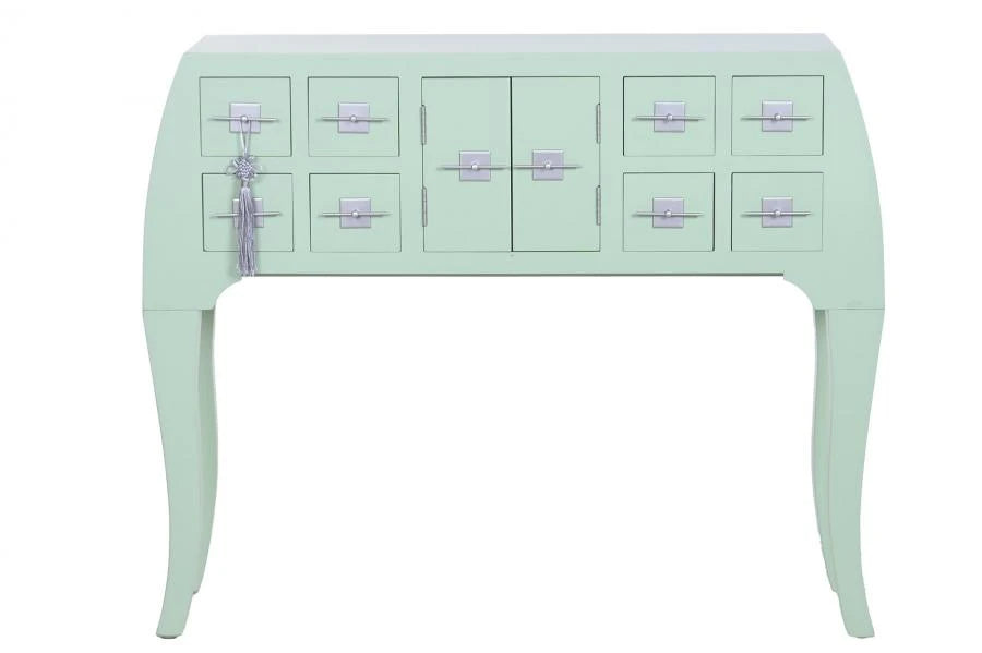 CONSOLA ABETO MDF 98X26X80 ORIENTAL VERDE MENTA