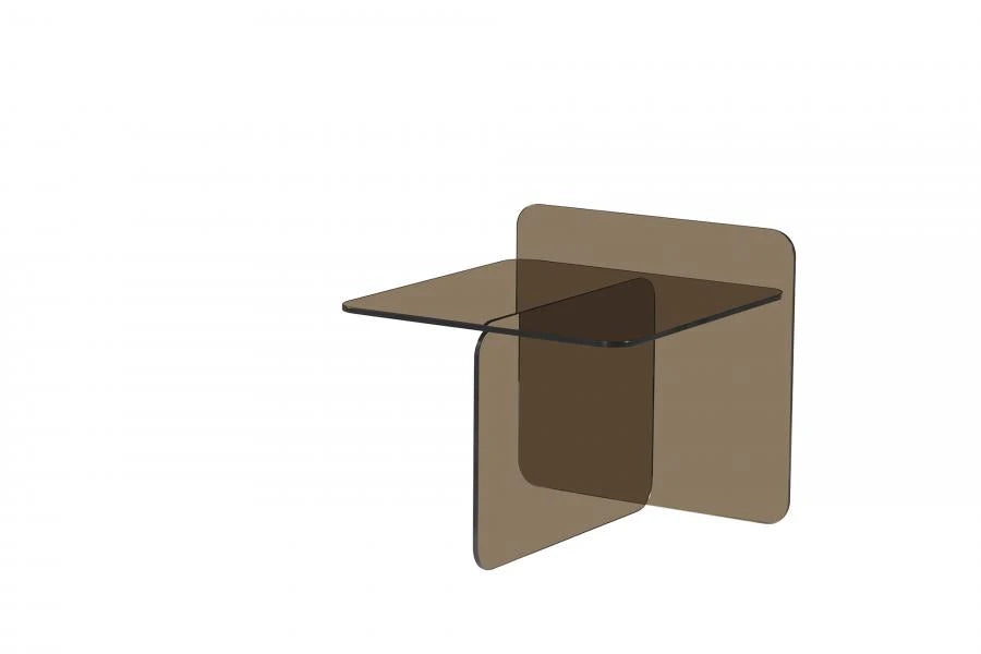 MESITA AUXILIAR CRISTAL TEMPLADO 50X50X46 AMBAR