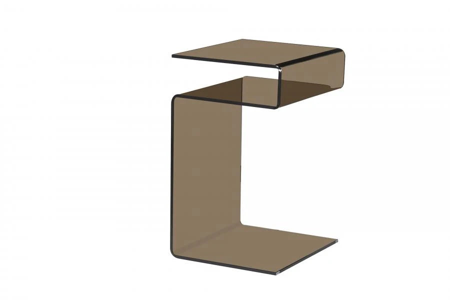MESITA AUXILIAR CRISTAL TEMPLADO 42X37X61 AMBAR