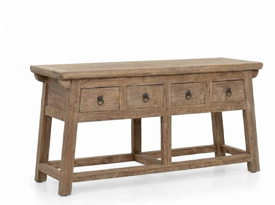 CONSOLA TECA RECICLADA 140X40X75 MARRON