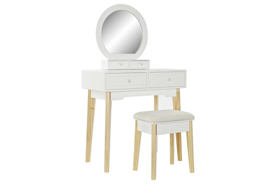 TOCADOR SET 2 MDF ESPEJO 75X40X129 ESPEJO BLANCO