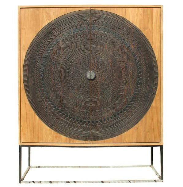 ARMARIO TECA RECICLADA 140X40X180 MANDALA