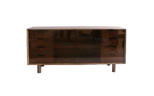BUFFET MADERA DE CAUCHO CRISTAL 160X40X75 MARRON