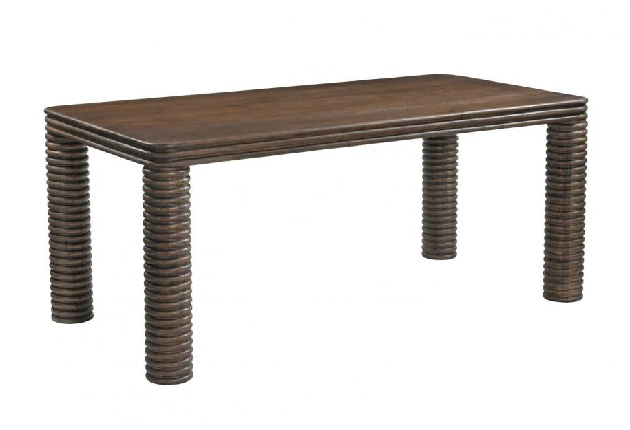 MESA COMEDOR MANGO 180X90X76 MARRON OSCURO