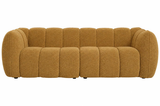 SOFA MADERA POLIESTER 230X107X73,5 MOSTAZA