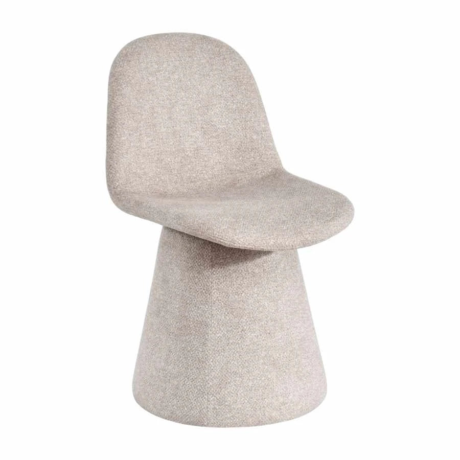 SILLA POLIESTER MADERA 45X55,5X81 GIRATORIA BEIGE
