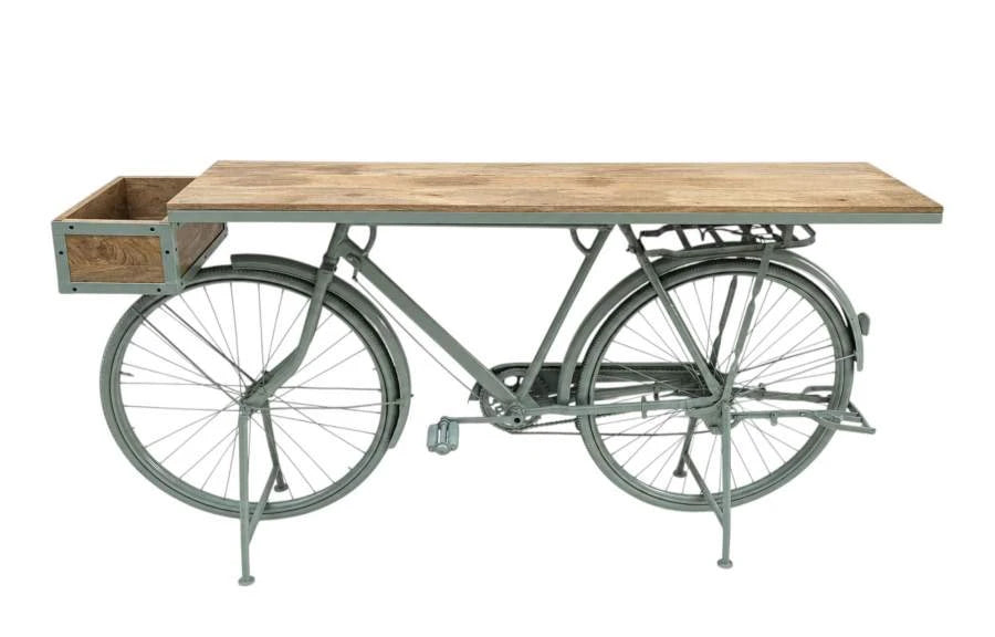 CONSOLA HIERRO MANGO 195X40X91 BICICLETA