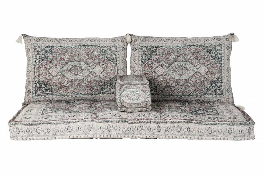 SILLON SET 4 ALGODON 155X76X65 DESGASTADO VERDE