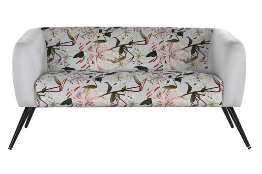SOFA POLIESTER METAL 140X71X71 FLORES BEIGE