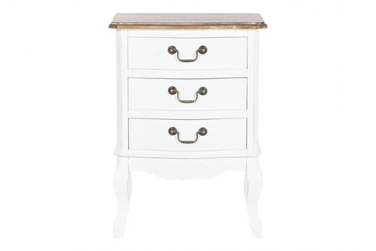 MESITA DE NOCHE MADERA 47X35X66 NATURAL BLANCO