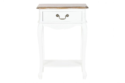 MESITA DE NOCHE MADERA 48X35X69 NATURAL BLANCO