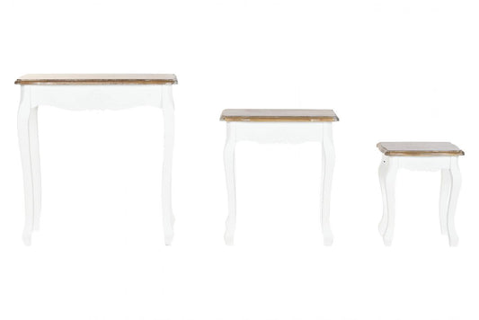 MESITA AUXILIAR SET 3 ABETO 60X40X61 NATURAL