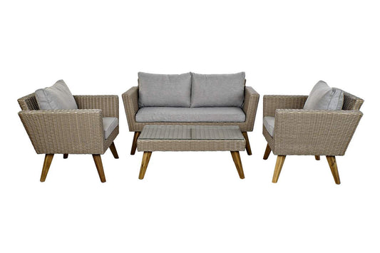 SOFA SET 4 RATAN SINTETICO 137X66X73 EXTERIOR