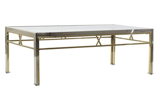 MESA CENTRO ACERO CRISTAL 110X60X40 PLATEADO