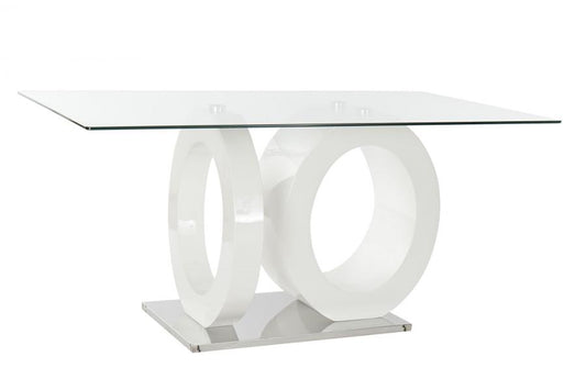 MESA COMEDOR CRISTAL MDF 160X90X75 BLANCO