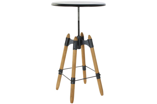 MESITA AUXILIAR METAL MADERA 60X60X105 REGULABLE