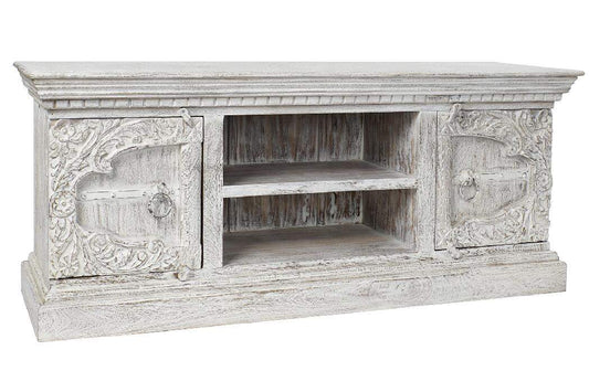 MUEBLE TV MANGO METAL 160X40X65 DECAPE BLANCO