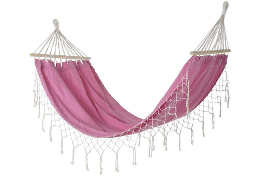 HAMACA POLIESTER ALGODON 255X80X28 FLECOS ROSA