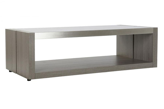 MESA CENTRO ROBLE ALUMINIO 120X60X37,5 CRISTAL