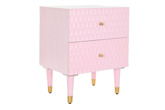 MESITA DE NOCHE MANGO METAL 52X42X65 ROSA PALO