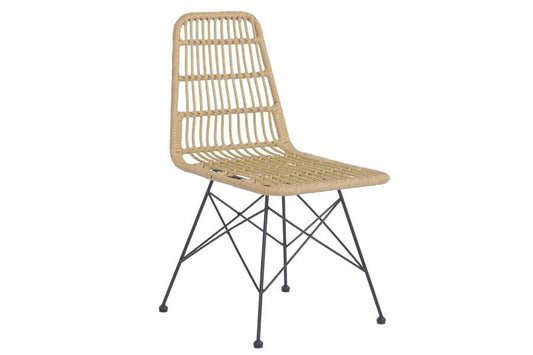 SILLA RATAN SINTETICO METAL 49X56X91 NATURAL