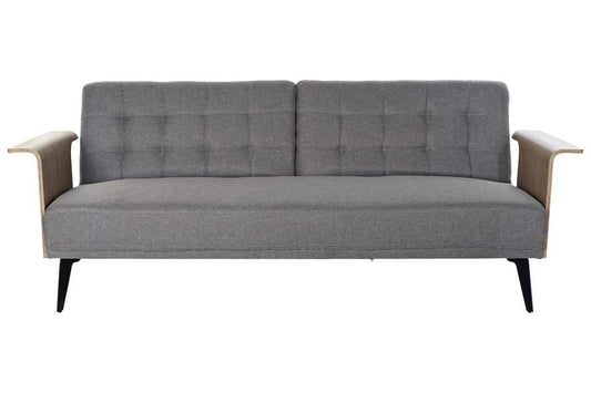 SOFA CAMA EUCALIPTO METAL 203X87X81 GRIS