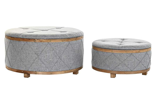 DESCALZADORA SET 2 POLIESTER MADERA 80X80X43