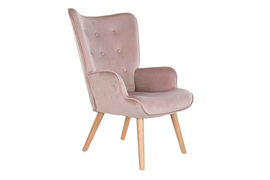 BUTACA POLIESTER MADERA 75X69X96 ROSA