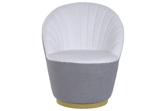 BUTACA POLIESTER 69X66X85 PATA DE GALLO BLANCO