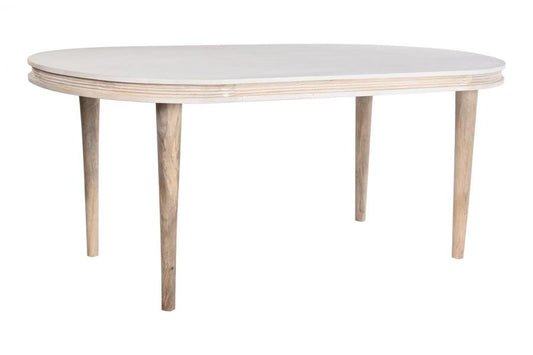 MESA COMEDOR MANGO 180X90X76 ROMBO BLANCO
