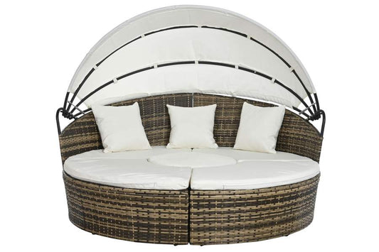 CAMA CHILL OUT RATAN SINTETICO ACERO 175X175X145