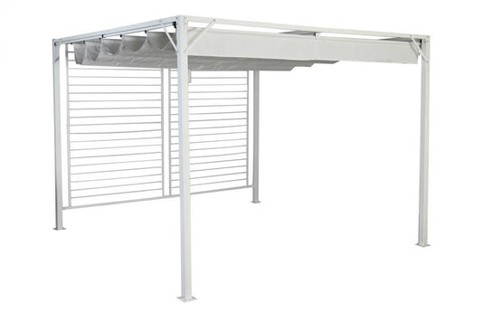 PERGOLA ACERO POLIESTER 296X296X225 BLANCO
