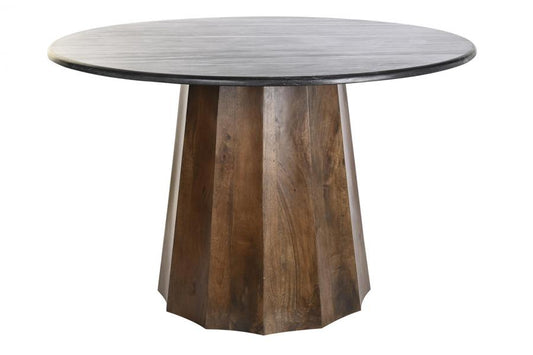 MESA COMEDOR MANGO MARMOL 120X120X76 NEGRO
