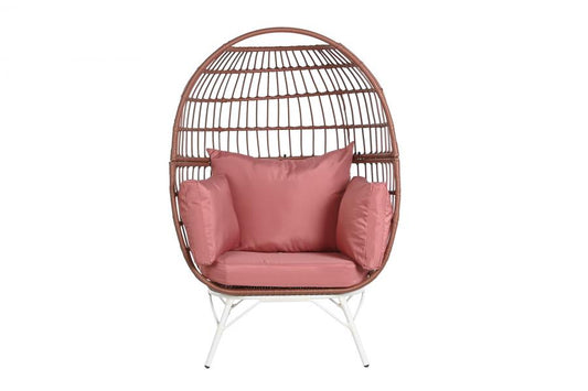 SILLON RATAN SINTETICO ACERO 99X71X147 CON COJINES