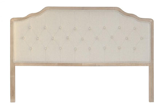 CABECERO CAMA ROBLE POLIESTER 180X10X120 BEIGE