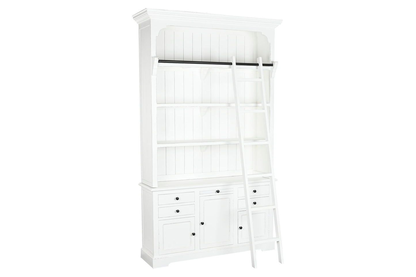 ESTANTERIA MDF 137X38X234 ESCALERA BLANCO