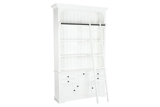 ESTANTERIA MDF 137X38X234 ESCALERA BLANCO