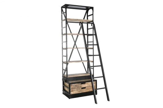 ESTANTERIA METAL MANGO 75X47X220 ESCALERA NATURAL