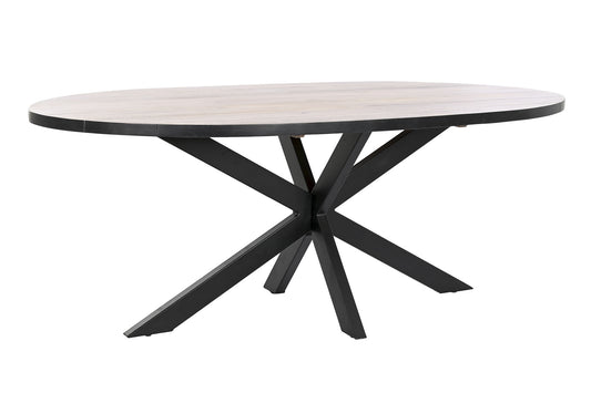 MESA COMEDOR METAL MANGO 200X100X76 NATURAL