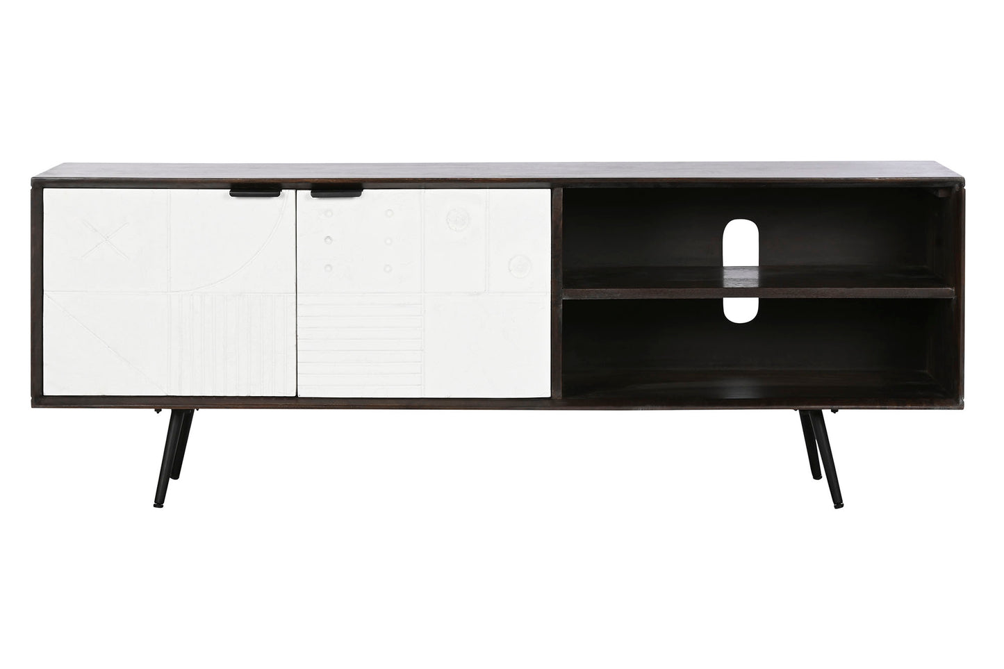 MUEBLE TV MANGO 140X35X50 MARRON OSCURO