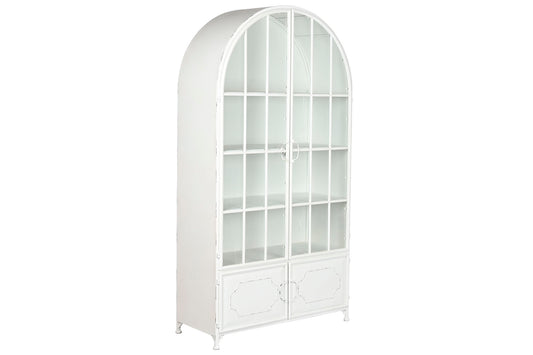 VITRINA METAL CRISTAL 91X36,5X172 BLANCO