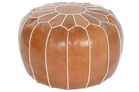 COJIN SUELO PIEL 50X50X40 CAMEL