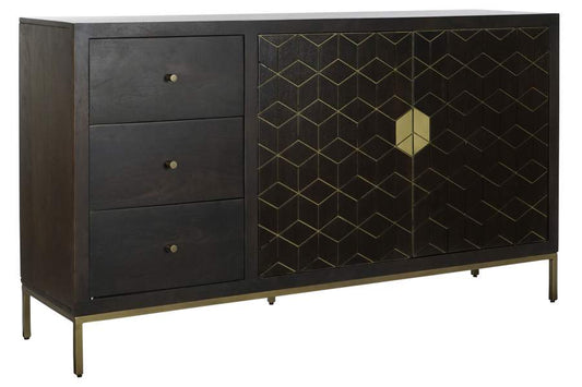 BUFFET ACACIA METAL 160X40X90 MARRON OSCURO