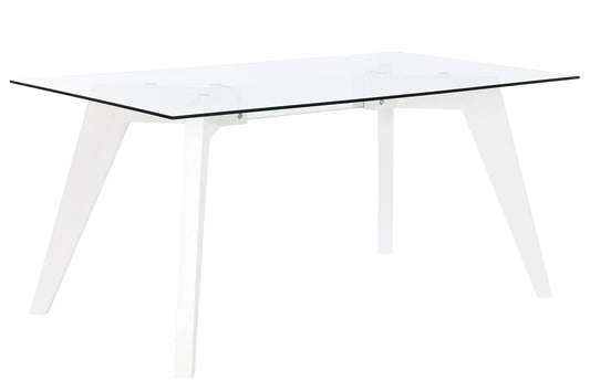 MESA COMEDOR CRISTAL MDF 160X90X75 TEMPLADO BLANCO