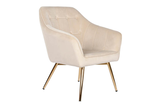 BUTACA POLIESTER METAL 74X74X90 VELVET CREMA