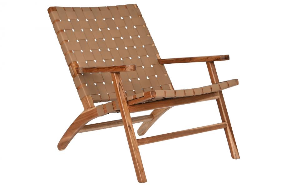 BUTACA TECA PIEL 74X78X75 BEIGE