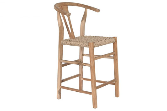 TABURETE TECA FIBRA 52X55X98 NATURAL